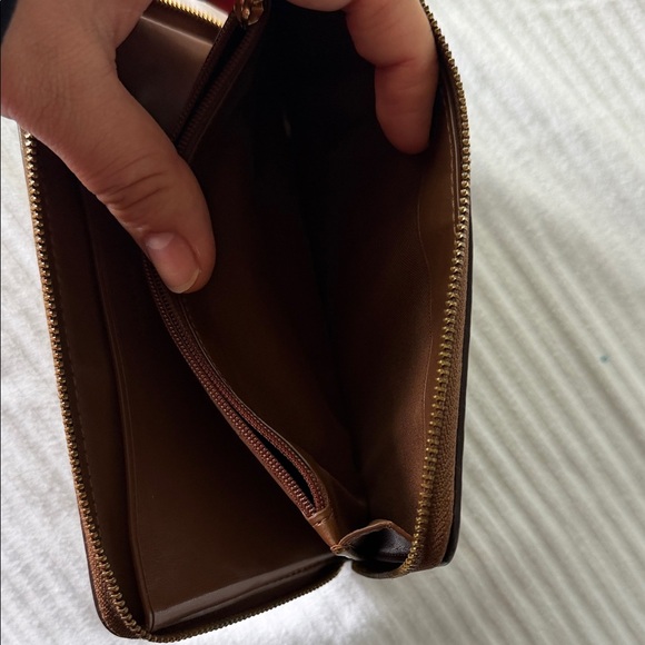 Coach Brown Signature Canvas Zip Wristlet - Picture 7 of 12